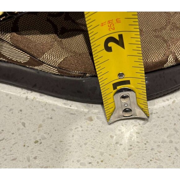 Coach Gracy Women’s Signature Logo Wedge Sandals Platform Thong Brown Size 7.5M - Picture 9 of 11